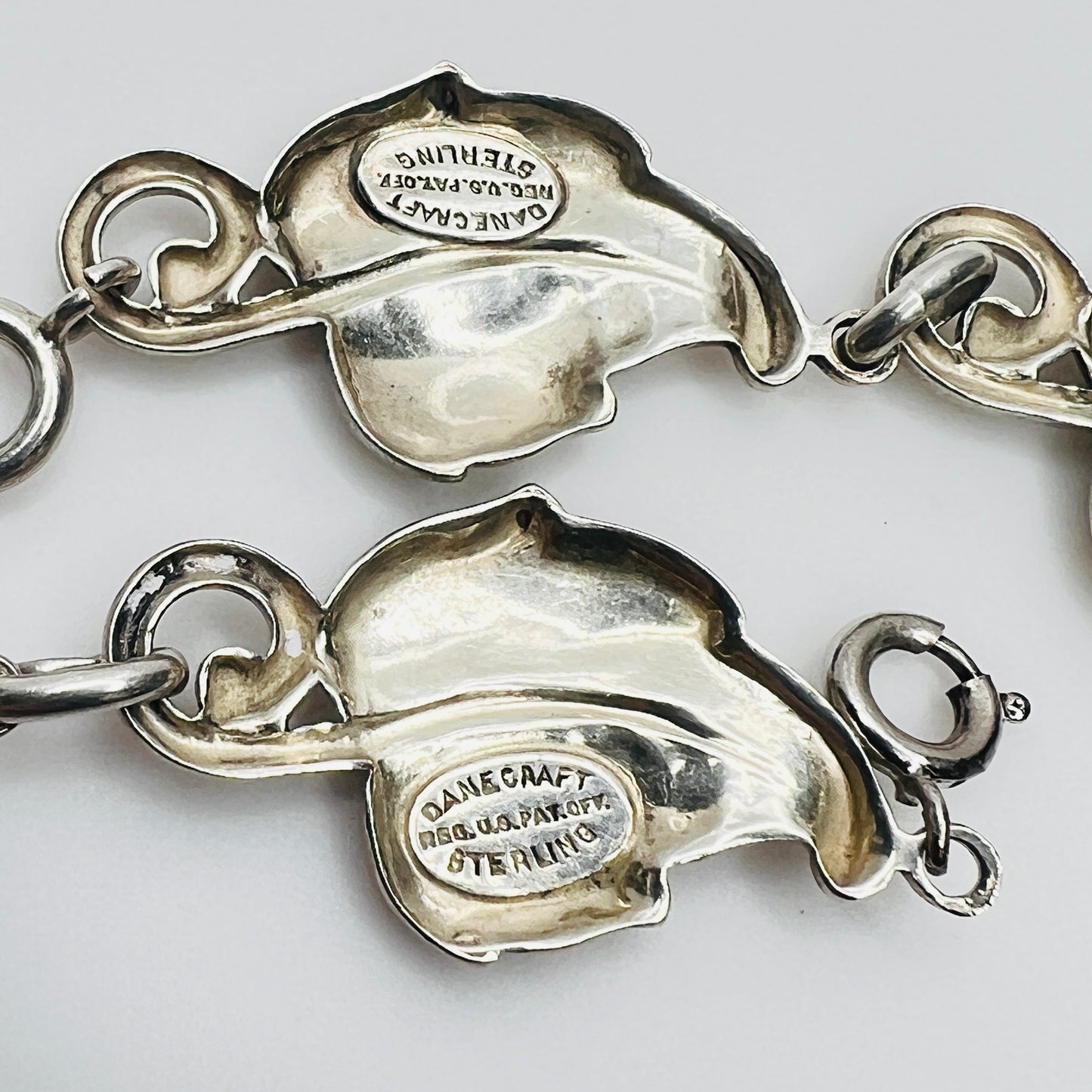 Danecraft sterling signature stamp on leaf link