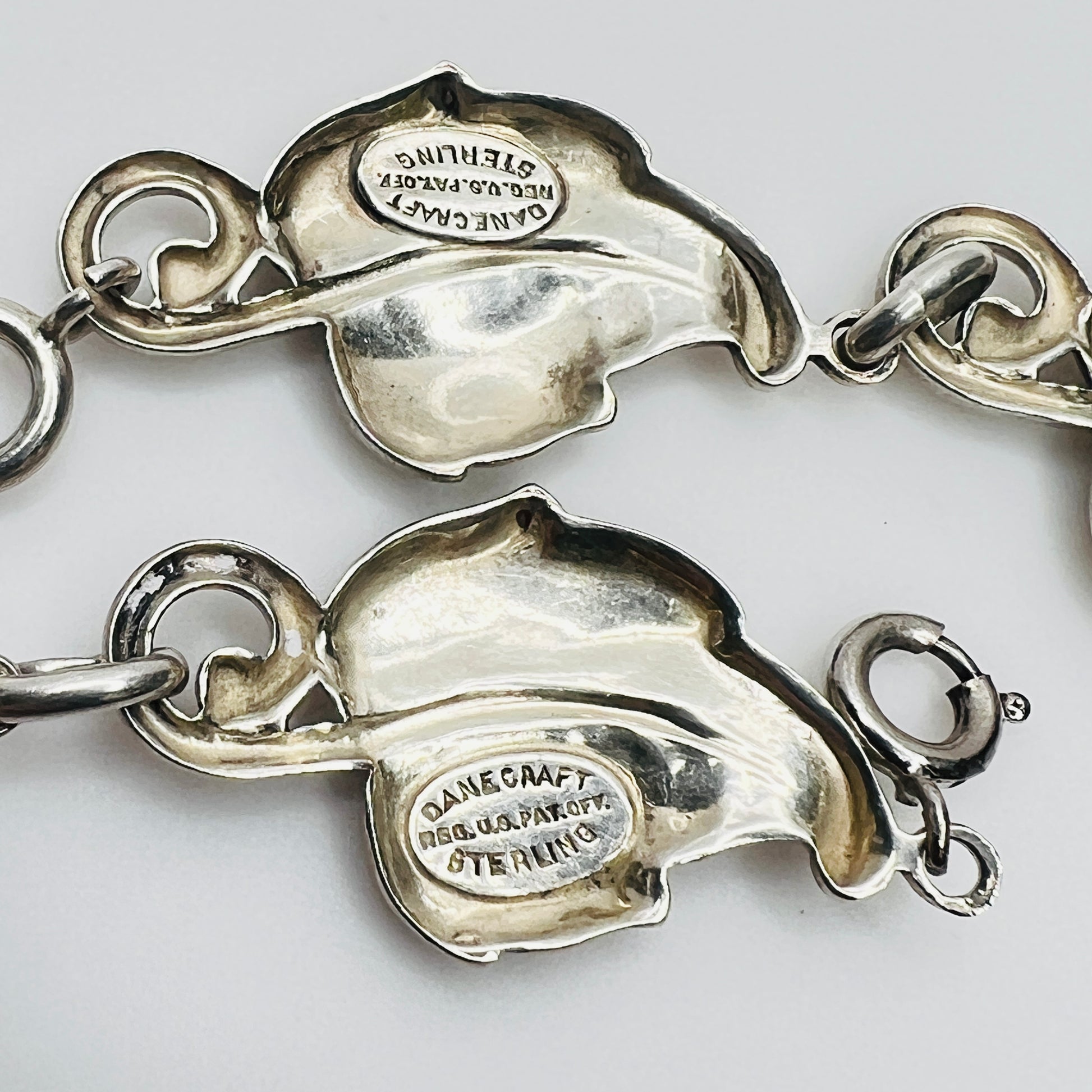 Danecraft sterling signature stamp on leaf link