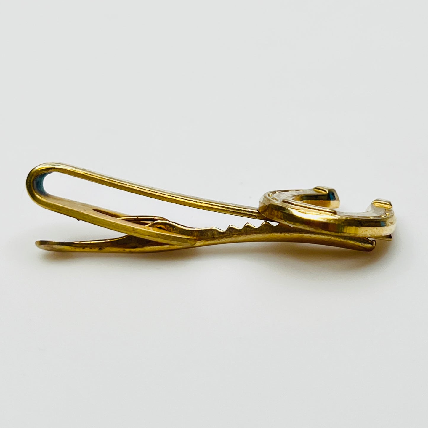 Vintage Hickok USA tie clip showing spring clip mechanism