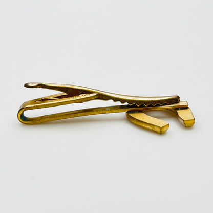 Vintage Hickok USA tie clip showing spring clip mechanism
