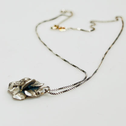 Vintage Italian sterling silver Madonna pendant necklace with box chain