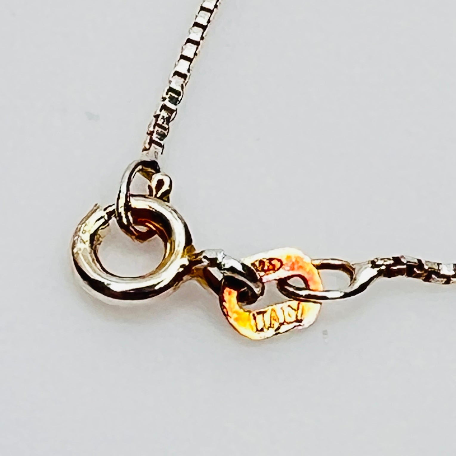Sterling silver box chain clasp stamped 925 Italy