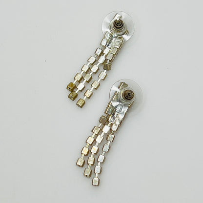 Sparkling midcentury dangle earrings with clear rhinestones