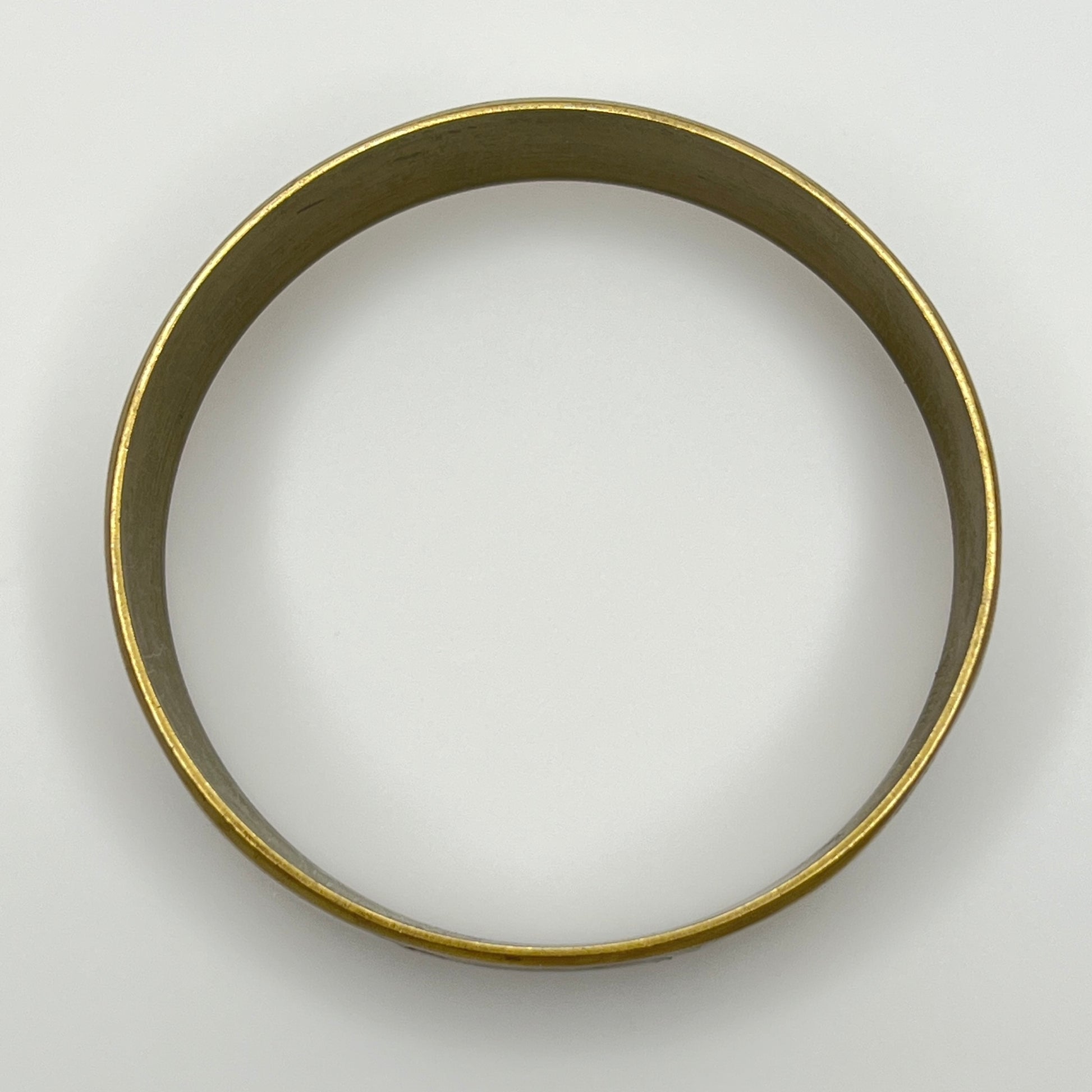 Vintage brass bangle with elephant and mother of pearl inlay