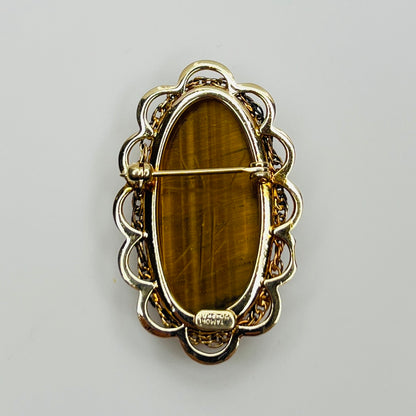 Reverse showing Catamore 12K gold-filled mark and pin mechanism