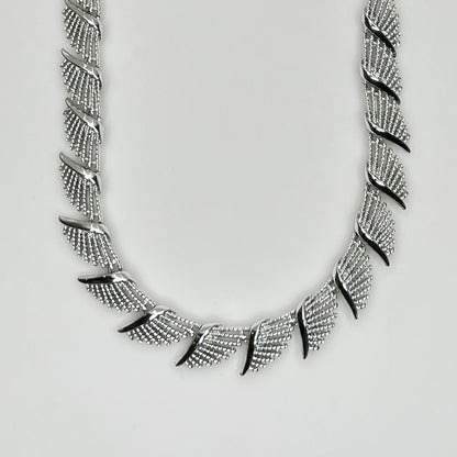 1950s Coro fan necklace with articulated silver-tone links