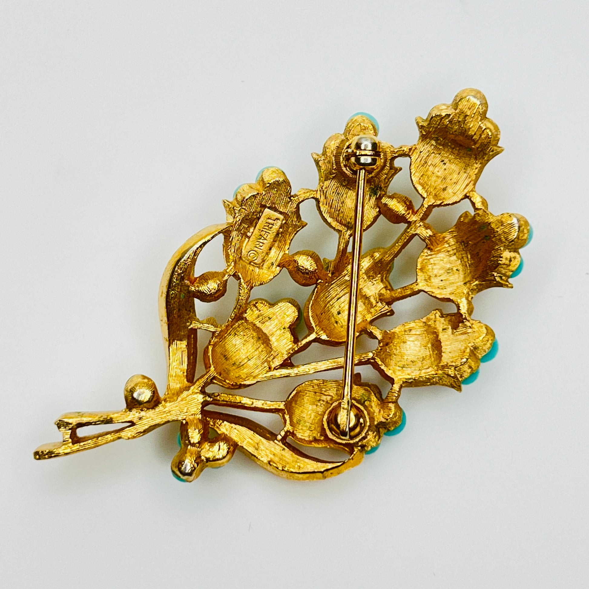 Back of signed Crown Trifari 1950s brooch