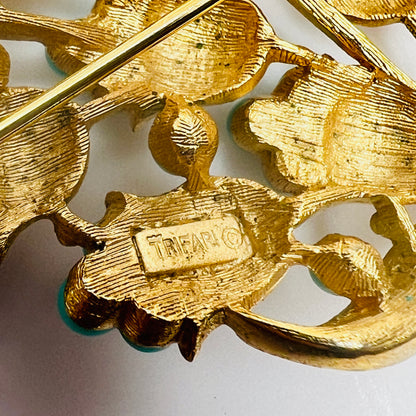 Back of signed Crown Trifari 1950s brooch