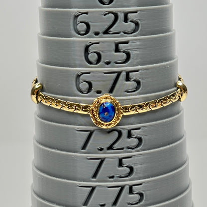Bracelet on mandrel showing size 7 fit