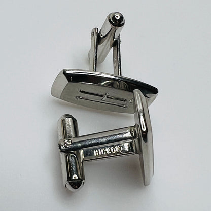 Hickok USA cufflinks with engraved H monogram and polished finish