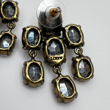 J.Crew amber rhinestone cluster stud earrings with bronze setting