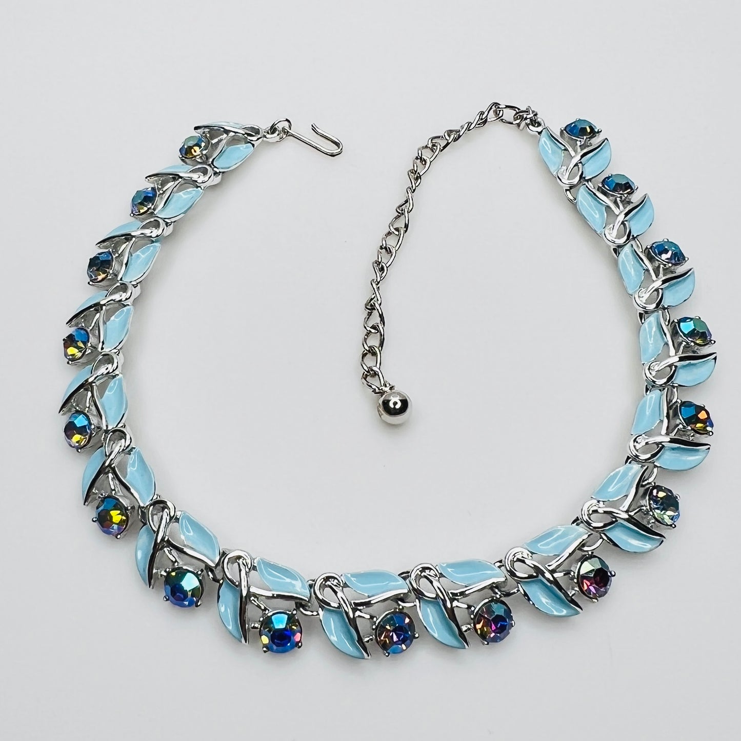 Full view of Kramer necklace and matching clip earrings set