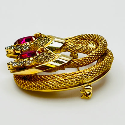 Side angle of vintage Kramer brooch showing dimensional design