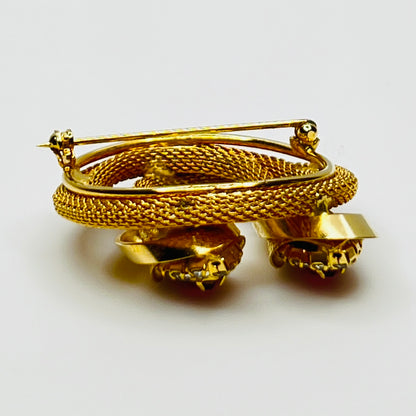 Side angle of vintage Kramer brooch showing dimensional design