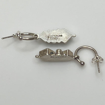 Sterling silver Leo Feeney earrings with peridot, turquoise, and black onyx dangle