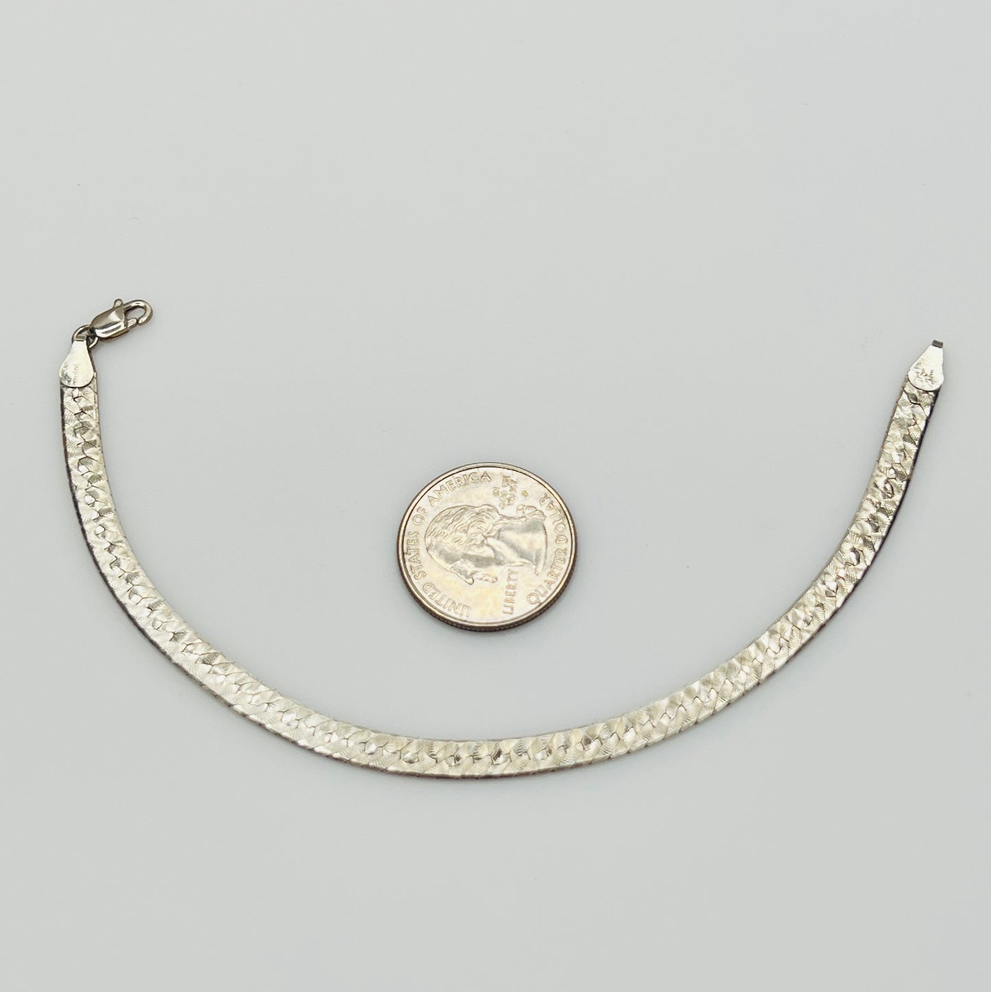 Vintage Milor sterling silver textured snake chain bracelet 