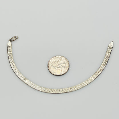 Vintage Milor sterling silver textured snake chain bracelet 