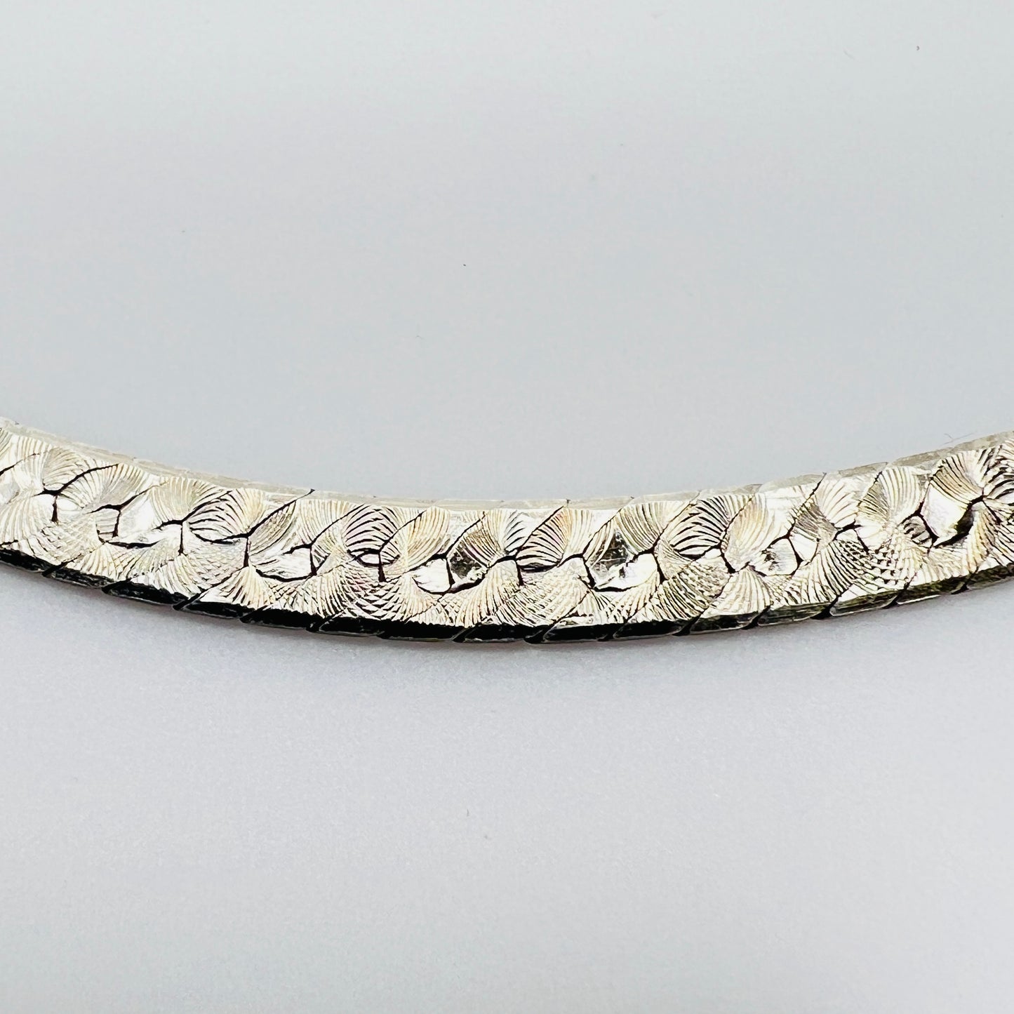 Vintage Milor sterling silver textured snake chain bracelet 