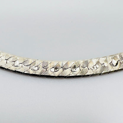 Vintage Milor sterling silver textured snake chain bracelet 