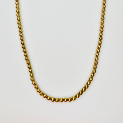 Monet vintage gold bead necklace textured 1970s long strand