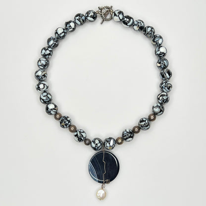 Full necklace with toggle clasp and sterling accents