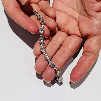 Sterling Silver CZ Tennis Bracelet – Stauer – Oval & Round Stone Design