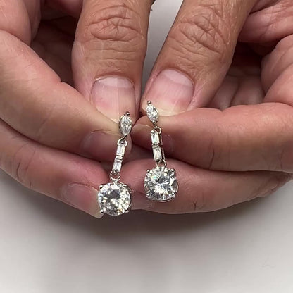 Sterling Crystal Dangle Earrings – Hollywood Glam – Suzanne Somers 925