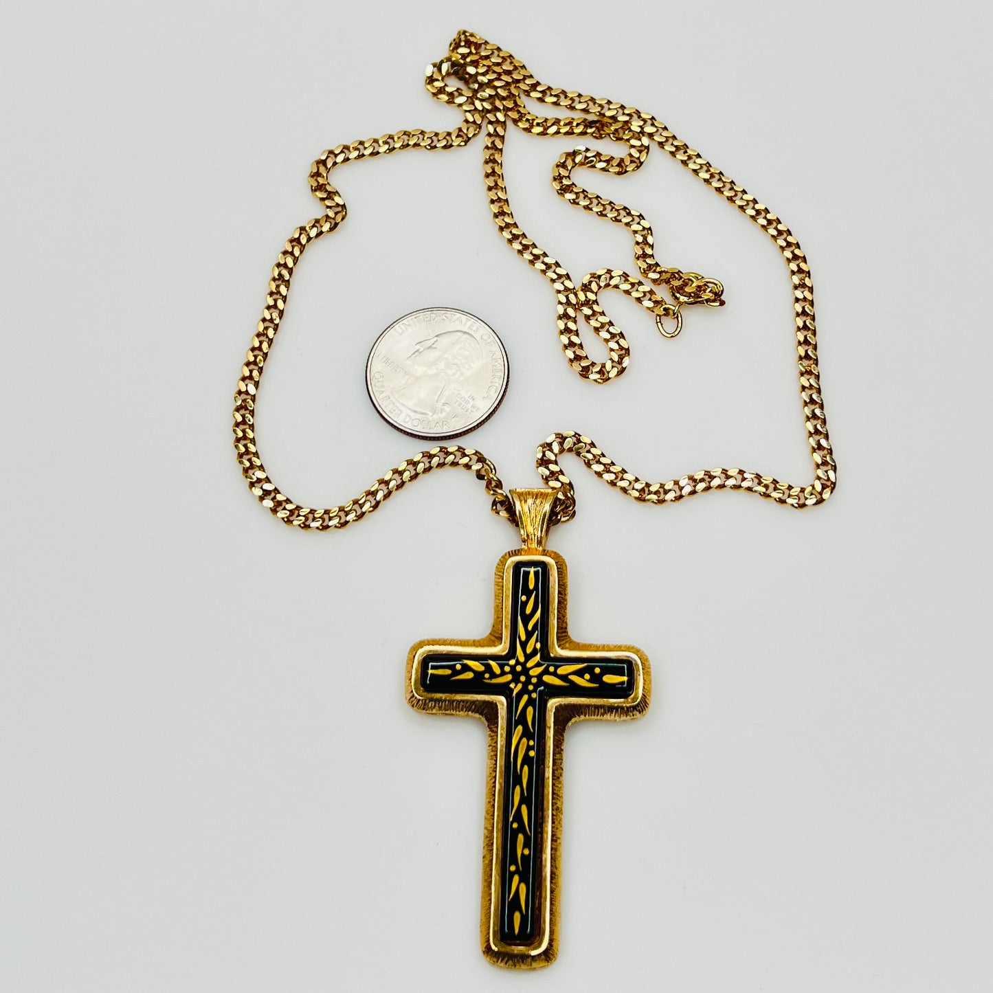 Vintage Sarah Coventry mythology cross necklace 1978 limited edition