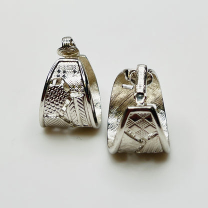 Sarah Coventry Wide Hoop Earrings – 1970s Silver Tone – Clip On
