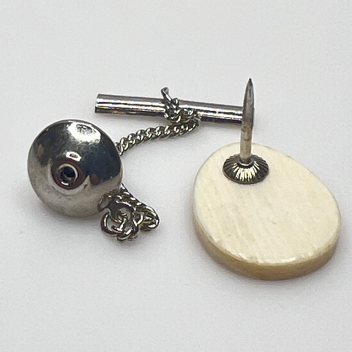 Estate tie tack with hand-etched tall ship design