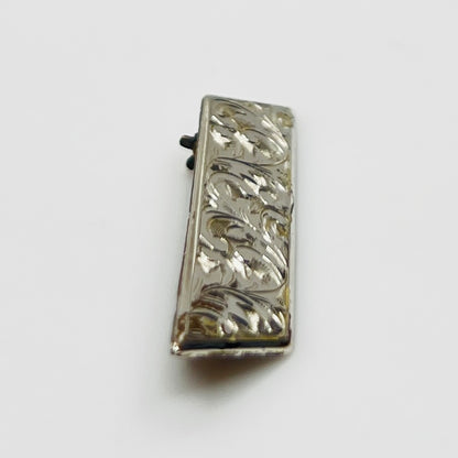 1960s sterling silver etched bar lapel pin