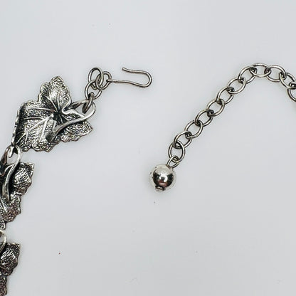 Mid century botanical sterling silver necklace
