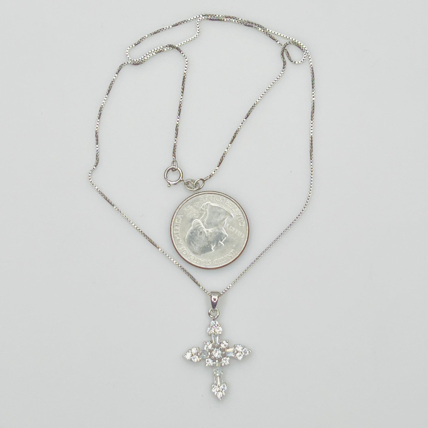 Full view of necklace showing clasp and chain