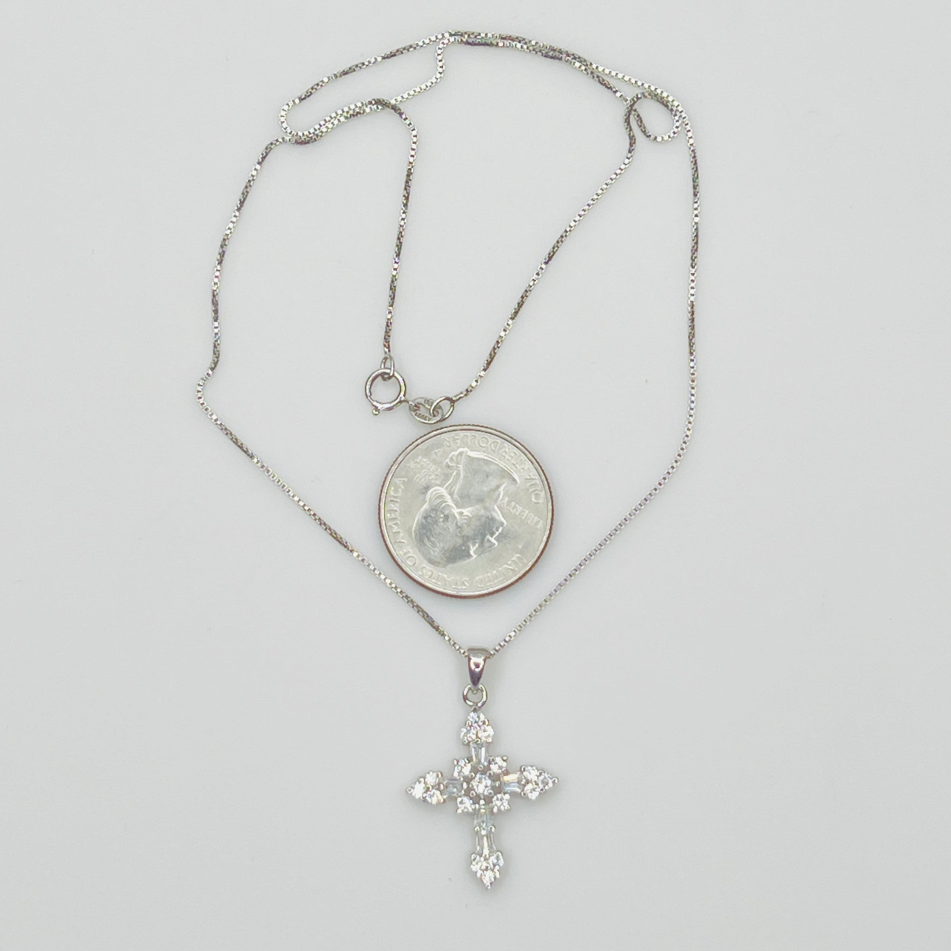 Full view of necklace showing clasp and chain