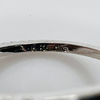 Detail of intersecting pavé CZ bands on silver ring