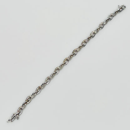 Full view of bracelet laid flat showing full length and clasp