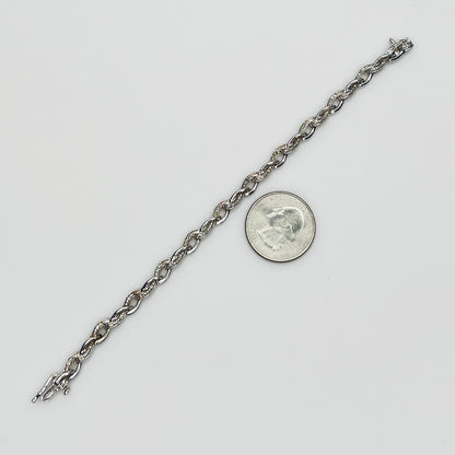 Full view of bracelet laid flat showing full length and clasp