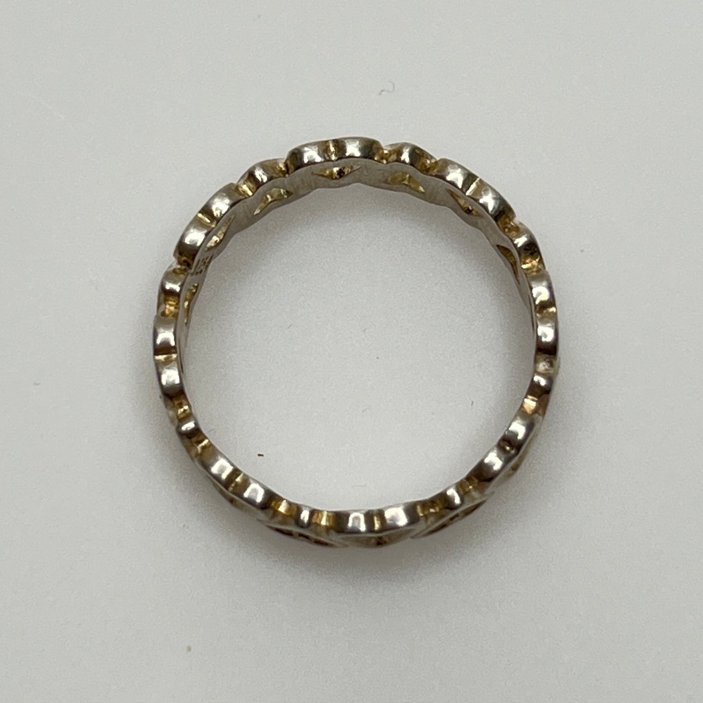 Vintage sterling silver infinity heart band ring size 6.5