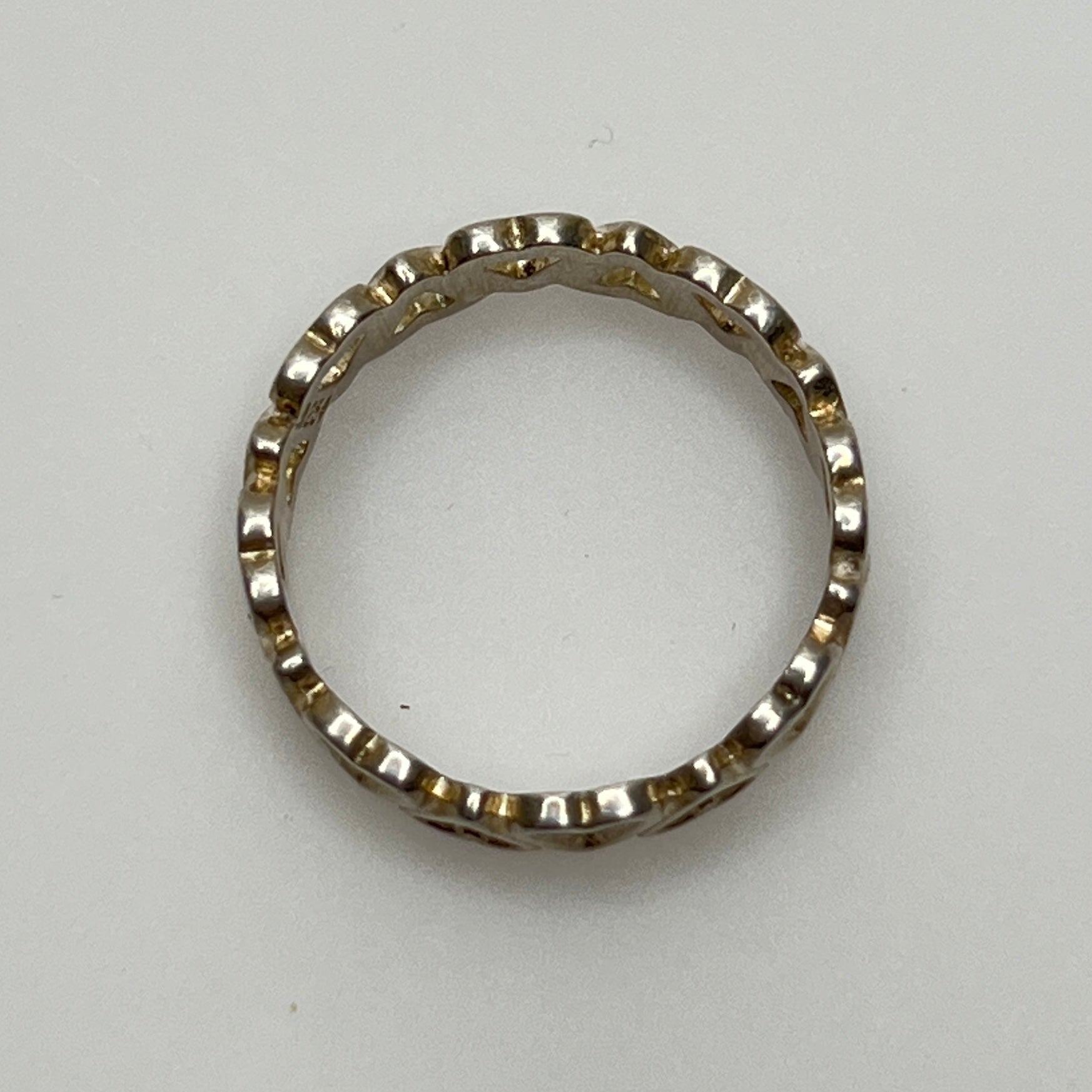 Vintage sterling silver infinity heart band ring size 6.5