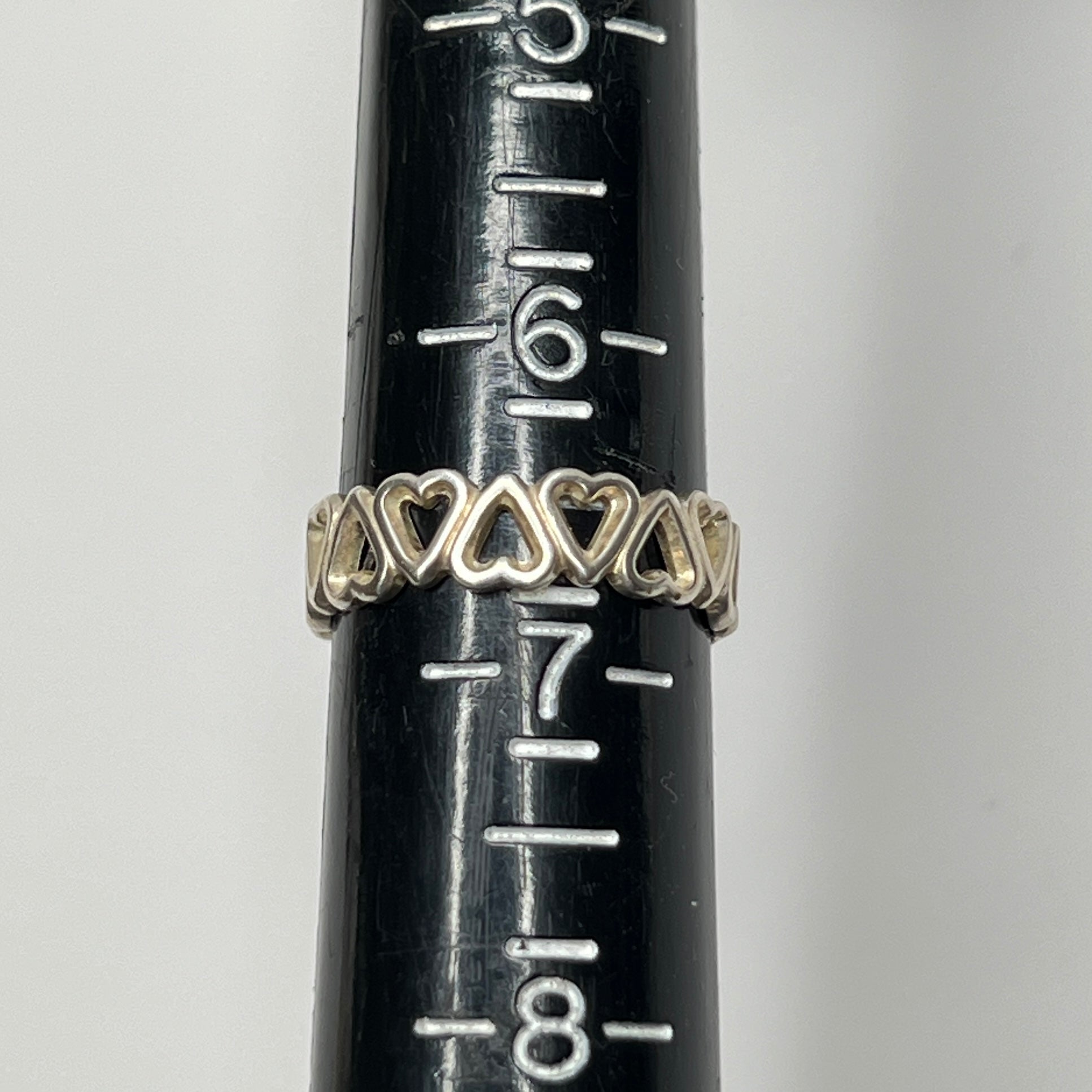 Vintage sterling silver infinity heart band ring size 6.5