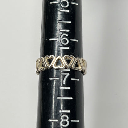 Vintage sterling silver infinity heart band ring size 6.5