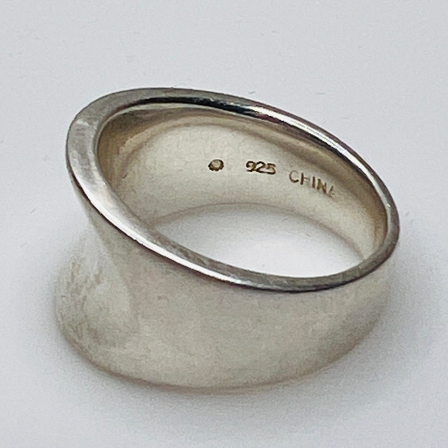 Inside view of ring stamped “925 CHINA” showing hallmark