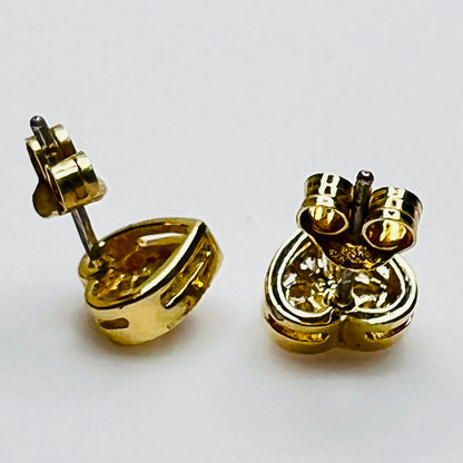 Vintage gold vermeil sterling silver bracelet and heart stud earrings with filigree detail