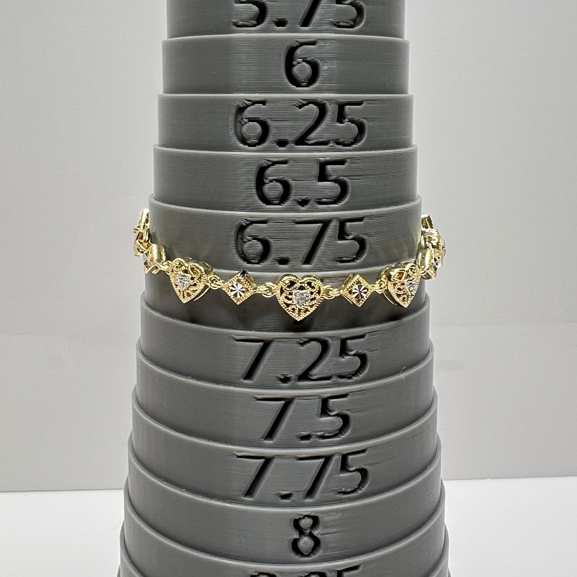 Vintage gold vermeil sterling silver bracelet and heart stud earrings with filigree detail