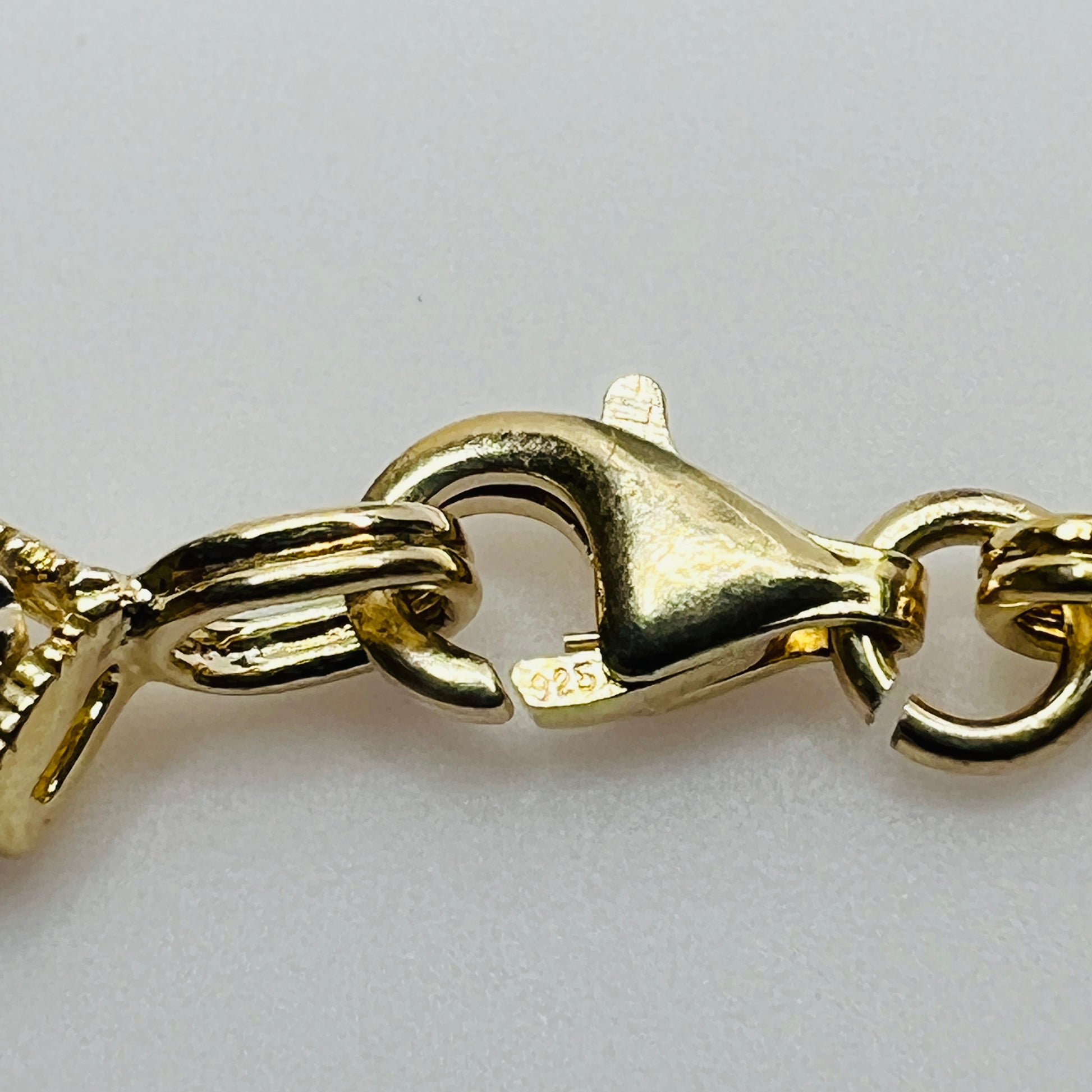 Vintage gold vermeil sterling silver bracelet and heart stud earrings with filigree detail