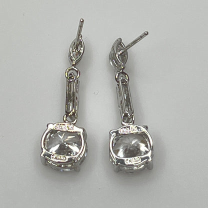 Vintage crystal drop earrings with Hollywood glam sparkle, 1 1/8 inches long