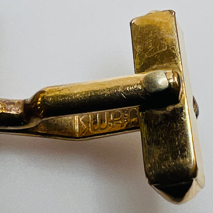Back view showing signed Swank stamp on cufflink shank