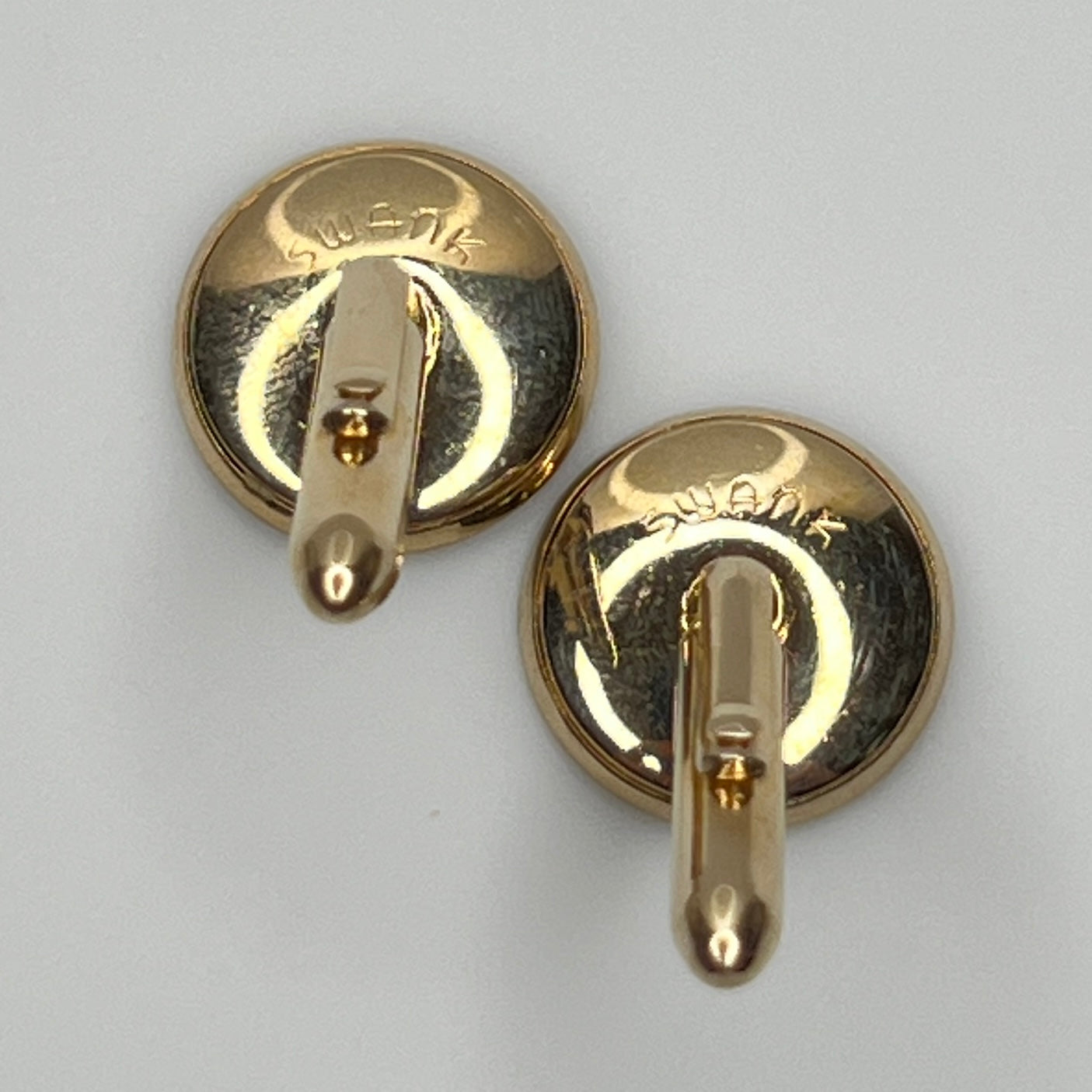 Men’s Abalone Cufflinks & Jade Tie Tack Set – Swank – 1960s Original Boxed Set