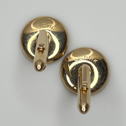 Men’s Abalone Cufflinks & Jade Tie Tack Set – Swank – 1960s Original Boxed Set