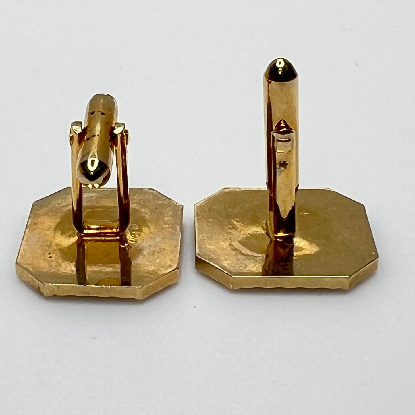 Vintage Swank gold and silver-tone cufflinks with octagonal geometric design